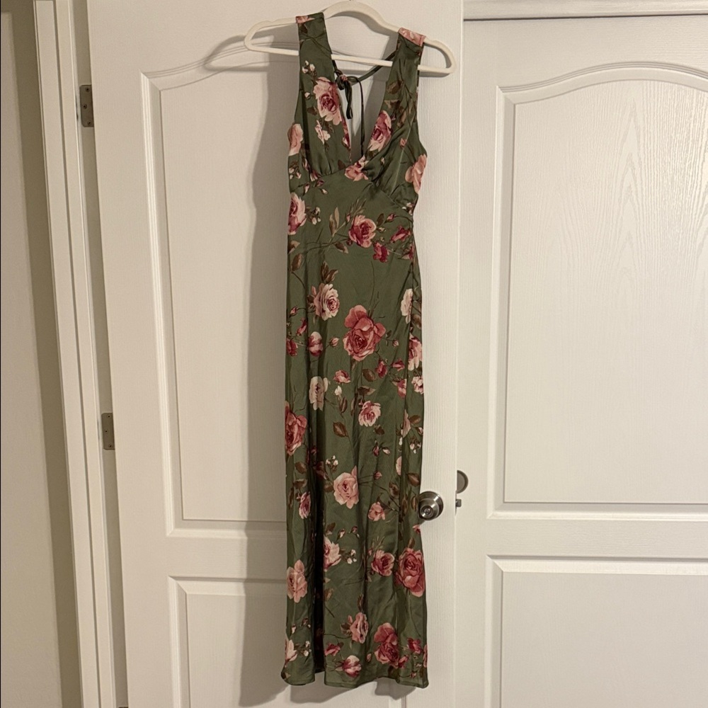Floral Green Maxi Dress